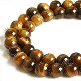 100pcs 8mm Yellow Tiger Eye Beads Natural Gemstone Beads Round Loose Beads for Crafting and Jewelry Making