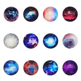 JJG 50 PCS Starry Sky Nebula Glass Dome Cabochons Half Round Flatback, 10mm Diameter, Random Color