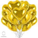 TONIFUL 30Pcs 18 Inch Gold Heart Balloons Gold Heart Shape Foil Mylar Balloons Decoration for Birthday Valentine 's Day Wedding 