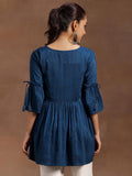 Libas Women'S Silk Blend Regular Kurti (29153_Blue Blue Xl