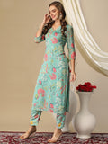 Gosriki Women'S Cotton Blend Straight Printed Kurta With Pant (Vitudi Green-Nw-Gs_S_Green_Small),Green,,B0D3BYC4MG