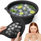 Mospros Foldable Silicone Ice Facial Bowl With Honeycomb Ice Cube Tray Cold Therapy Spa Bowl For Face, Ice Water Facials & Por