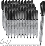 Permanent Markers, Ultra Fine Point, Black, 40 Count, 0.4mm, Fine tip permanent marker set, quick dry, waterproof, fading resist