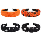 Halloween Headbands for Women Ghost Moon Star Wide Knot Heabdand for Teen Girls Fall Orange Plaid Hair Accessories Hair Hoop Hal