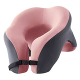 Trendivibe Memory Foam Travel Neck Pillow Massage Table Cradle Multipurpose Face Cradle Pink