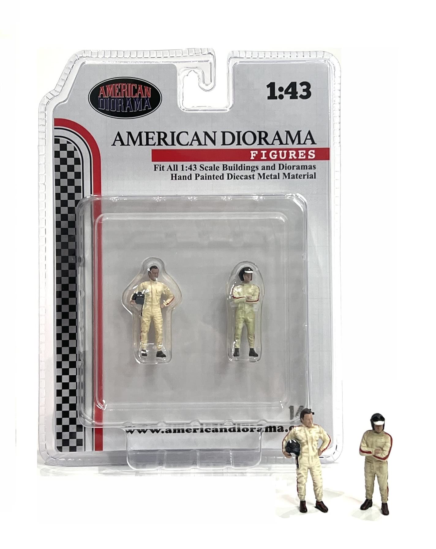 American Diorama Racing Legend 1960S Theme (Set Of 2) Diecast Figures For 1/43 Scale Models Ad-76448