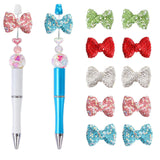 Frinnovan, 10 Pack Rhinestone Bow Shaped Beads for Beadable Pens Crystal Bowknot Loose Large Spacer Bead DIY Keychain Earring Ne