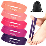 WinnerWhy Set of 5 Toe Stretcher Bands for Bunions Big Toe Exercise Strap Strong Loop Resistance Bands with Carry Bag for Correc