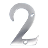 RCH Hardware 2272SC075 | Solid Brass 3 Tall House Number 2, Satin Chrome Matte Silver Matching Screws Included