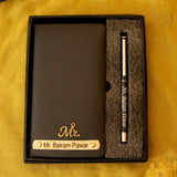 Savri Personalized Leather Charm Diary And Pen Combo Your Name Engraved On Pen And Diary With Charm Size 4X6.5 Inches Cust