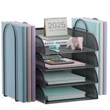 Aimeaihe 4 Tier Stackable Paper Tray Organizer for Desk, Office Desk Accessories, Paper Sorter Organizer for Letter/A4 Office Fi