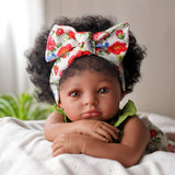 BABESIDE 20-Inch Reborn Baby Dolls Black - Lifelike African American Girl Doll with Curly Hair - Newborn Real Life Baby Dolls - 