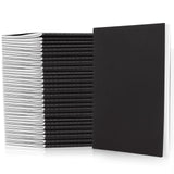 MIVIDE 50 Pack A5 Kraft Notebooks, Black Cover Journal Bulk Pack 8.3 x 5.5 inch Notebooks 60 Pages, Lined Travel Notebooks for W