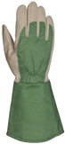 Bellingham C7352S Thorn-Resistant Gauntlet Gloves, Leather Palm with Canvas Gauntlet, Small, Green Canvas/Grey Palm