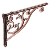 Copper Shelf Brackets 8 Inch 4PCS Heavy Duty Antique Copper Wall Bracket Baroque Kitchen Decorative Rack Shelves, Antique Shelf 