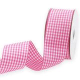 PQZKLDP Pink 1 1/2 inch Plaid Ribbon Roll 1.5inch 20 Yards Checked Polyester Gingham Ribbon Flower Bouquet Wreath Gift Wrapping 