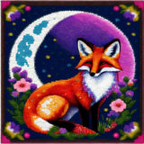 Tiwabb Diamond Painting Kits for Adults - Fox Moon Flower Diamond Art Kits 5D Paintings with Diamond Dots Full Drill Gem Art and