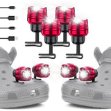 4 Pcs Rechargeable Headlights Compatible with Clog, Headlights for Crock, Adjustable Light for Shoes, Flashlights Accessories fo