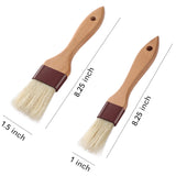 1 inch & 1.5 inch Pastry Brush Natural Boar Bristle Basting Brush Kitchen Oil Brush with Beech Wooden Handle and Hanging Rope St