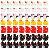 FOIMAS Halloween Mini Resin Ducks,56pcs Pumpkin Ghost Miniature Ducks for Halloween Craft Dollhouse Fairy Garden Home Decoration
