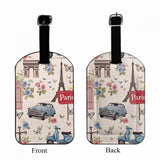 Zoczos Paris Travel Suitcase Tag Vintage French City Bicycle Car Flowers Butterfly Landscape Luggage Tags Label Cruise Instrumen