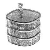 Enakshi (Label) Creations Rotating Jewelry Storage Box Jewelry Tray Case For Bracelets Necklaces Rings Grayjewelry & Watches