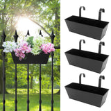 Holensun Railing Planters Outdoor Balcony 16 Inch Deck Over The Railing Planter Boxes Hanging Planters For Fence Flower 3 Pcs (B