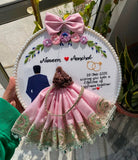 Stitch Your Type Customized Engagement Hoop | Personalized Handmade Wedding Embroidery Hoop | Embroidery Frame, Couple Gift (10 