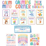 Yewfold Pastel Calm Down Corner Bulletin Board Set Classroom Feeling Poster Mental Health Calming Corner Sign for Elementary Mid
