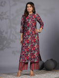 Gosriki Women'S Rayon Blend Straight Printed Kurta With Pant (Bbcom Pink-Gs_Xl_Pink_X-Large),Pink,,B0CYGKGXNX