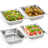 TOPZEA 4 Pack Hotel Pans Half Size, 2.5 Deep 1/2 Size Stainless Steel Steam Table Pan Buffet Catering Food Pan, Warmer Breading 