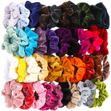 40 Pcs Hair Scrunchies Velvet Elastic Hair Bands Scrunchy Hair Ties Ropes Scrunchie for Women or Girls Hair Accessories - 40 Ass