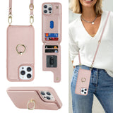 Lipvina for iPhone 14 Pro Max Case with Card Holder for Women,Phone Case with Strap,Crossbody Lanyard,RFID Blocking,Ring Stand,S