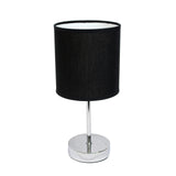 Simple Designs LT2007-BLK Chrome Mini Basic Table Lamp with Fabric Shade, Black