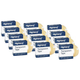 Highland Transparent Tape, 3/4 x 1296Inches, 1 Core, 12 Pack (59103/41296)