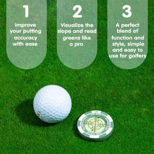 SlopeMaster ProGreen Reader - Golf Hat Clip Ball Marker with High Precision Green Reading Aid Golf Accessories for Men Women(Gre