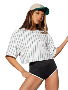 Toplot Tops For Women Casual Printed Crop Top With Half Sleeve (Crop-Top-5098-White-Xl),White,,B0C8TVRL9H