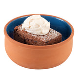 Restaurantware-Terra Tek 27.2 Ounce Terracotta Cazuelas, 2 Blue Glazed Clay Pots For Cooking - Oven-Ready, Microwavable, Terraco