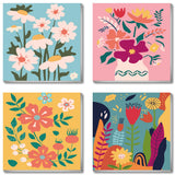 eimivrc 4 Pack Paint by Numbers Kit for Adults Framed,Flowers Paint by Numbers for Adults Beginner,DIY Acrylic Oil Painting for 