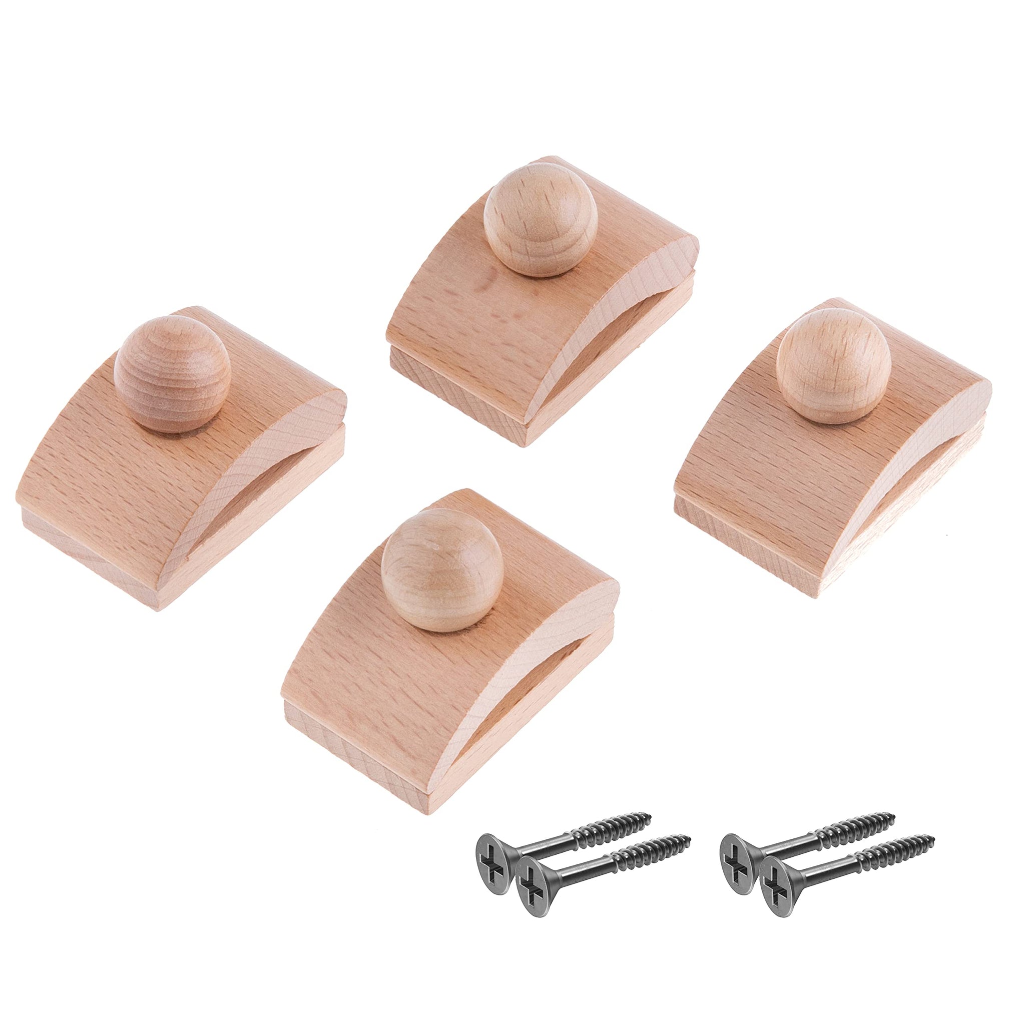 Classy Clamps Wooden Quilt Wall Hangers - 4 Small Clips (Light) And Screws For Wall Hangings - Tapestry Hangers/Quilt Hangers Fo