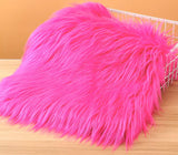 Faux Fur Fabric Square Patches for Crafts, Sewing, Costumes, Seat Pads (Hot Pink, 10 x 20 Inch)