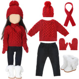 Bencailor Christmas 18 Inch Doll Clothes and Accessories Winter Outfits Set Sweaters Trousers Hats Shoes for 18 Inch Doll Gifts(