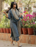 Gosriki Women'S Rayon Blend Straight Solid Kurta With Pant & Dupatta (Raja Saab Grey-Vks01-Gs_M_Grey_Medium),Grey,,B0DG2ZYRN3