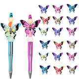 30pcs Resins Butterfly Beads for Pens Fancy Focal Beads for Beadable Pens Beadable Keychains Making (Butterfly)