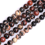 GEM-Inside 8mm Natural Dark Red Snowflake Obsidian Stone Gemstone Semi Precious Round Spacer Beads for Jewelry Making 15