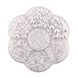 SAVITA 5600Pcs 2/3/4/5/6/8/10mm White Flat Back Pearl Half Round Pearls Beads Satin Luster Loose Beads Gems for DIY Craft Neckla