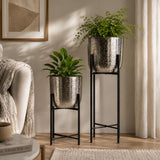 Indian Decormart Metal Pot For Home Garden Indoor Living Room Balcony Metal Planter With Stand