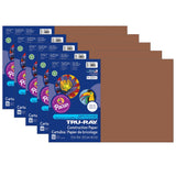 Construction Paper, Warm Brown, 12 x 18, 50 Sheets Per Pack, 5 Packs