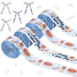 Diartpaint 4 Rolls 20 Yards Little Cutie Pie Theme Ribbons Blue Craft Ribbons for Wreath Hair Bow Wrapping Gifts Packing Pie Gro