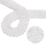 96Pcs(2 Strand/Set) 8mm Clear Crackle Quartz Crystals Glass Beads Round Gemstone Loose Spacer for DIY Bracelet Jewelry String Ma